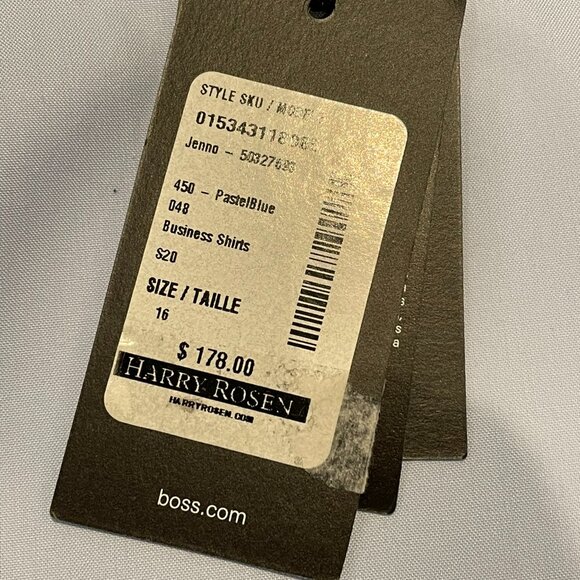 New Hugo Boss Dress Shirt Blue 16/41 NWT - Picture 4 of 10